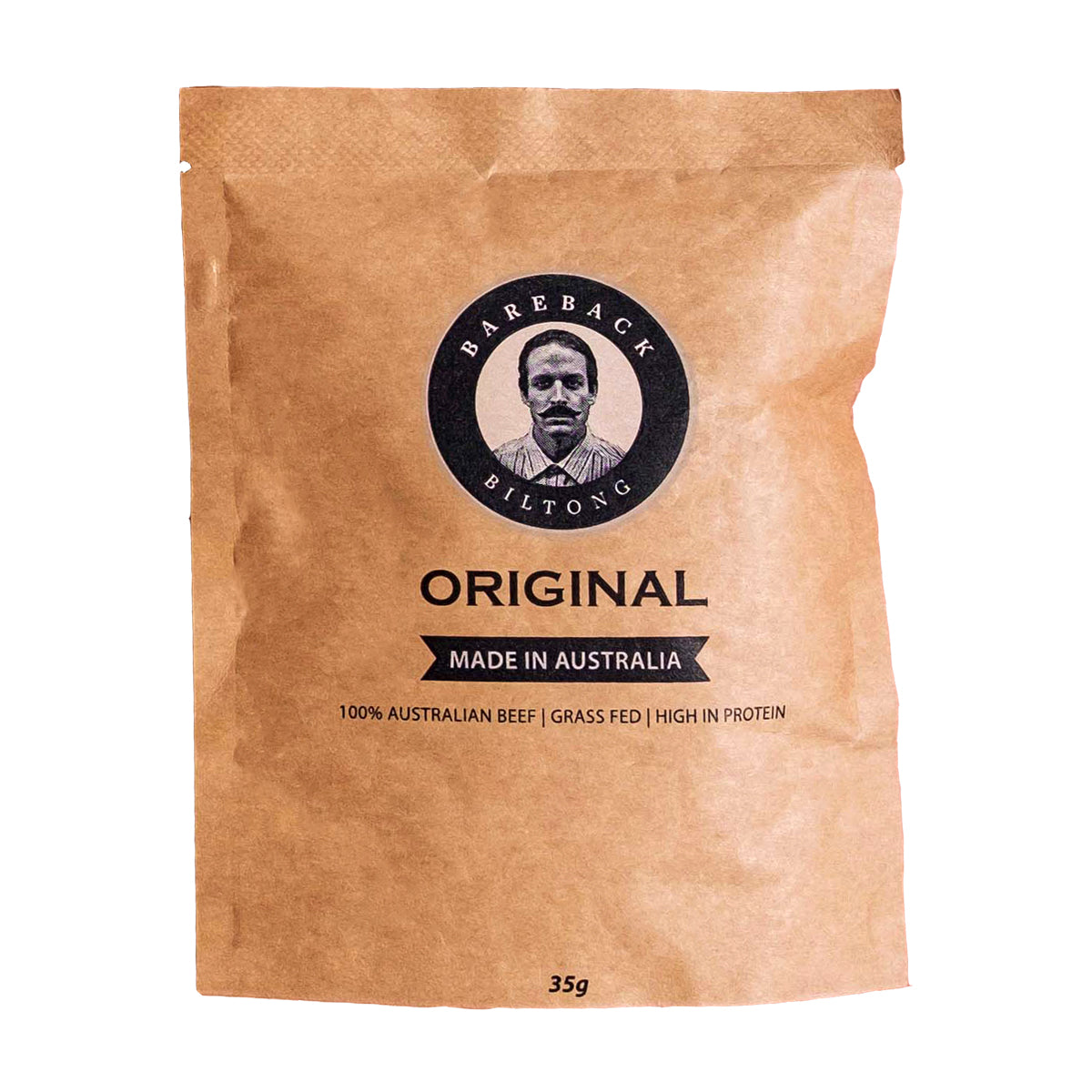 Bareback Biltong Original Flavour 35g | Dry Aged Beef | Biltong Australia