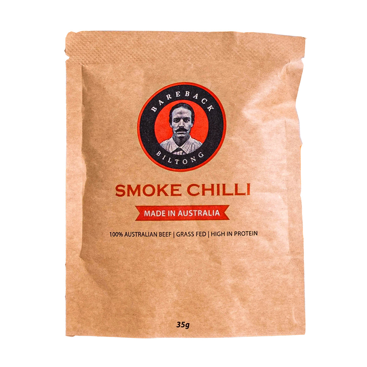 Bareback Biltong Smoke Chilli Flavour 35g - Healthy Beef Snack